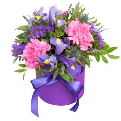 Цветы в картонной коробке «Цветочный симфония»