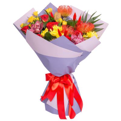 Дизайнерский букет из цветов «Цветовая симфония»