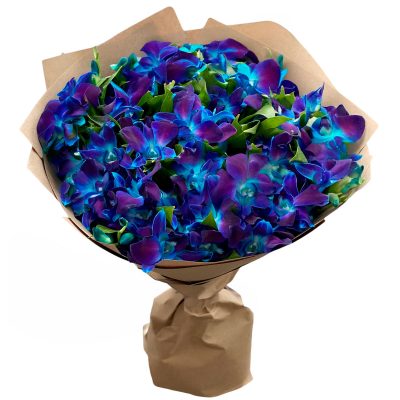 Букет из синих дендробиумов «Лазурное вдохновение»